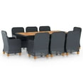 thumbnail image 1 of vidaXL 9 Piece Outdoor Dining Set with Cushions Poly Rattan Dark Grey, 1 of 12