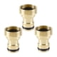thumbnail image 2 of Conector roscado de latón - Conector de tubería de agua de manguera de jardín de 3 piezas (dorado) Likrtyny Para estrenar, 2 of 6