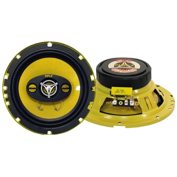 NEW PYLE PLG6.4 6.5" 300w 4-Way Car Audio Coaxial Speakers Stereo Yellow