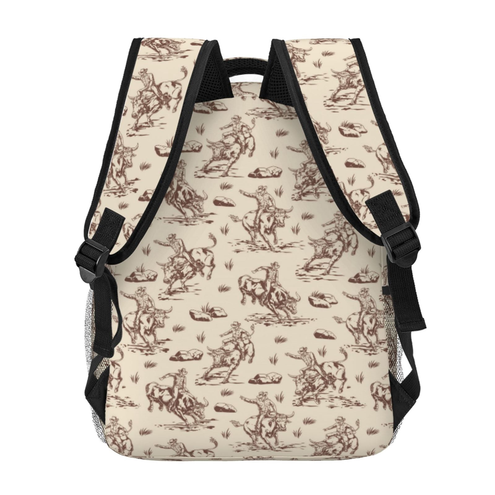 Horeoi Cowboy Sitting On Cow Back Print Eco-Friendly Lightweight Student Backpack for School Travel - Ergonomic Padded Laptop Compartment & Multi-Pocket Design