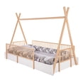 thumbnail image 1 of Cama Tipi Montessori Con Barandales De Madera Individual, 1 of 5