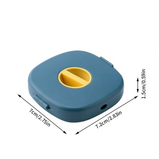 kurtrusly Rotating Cable Winder Storage Box Tabletop Cord USB Charger Management Organizer Phone Holder Case for Household Travelling Blue