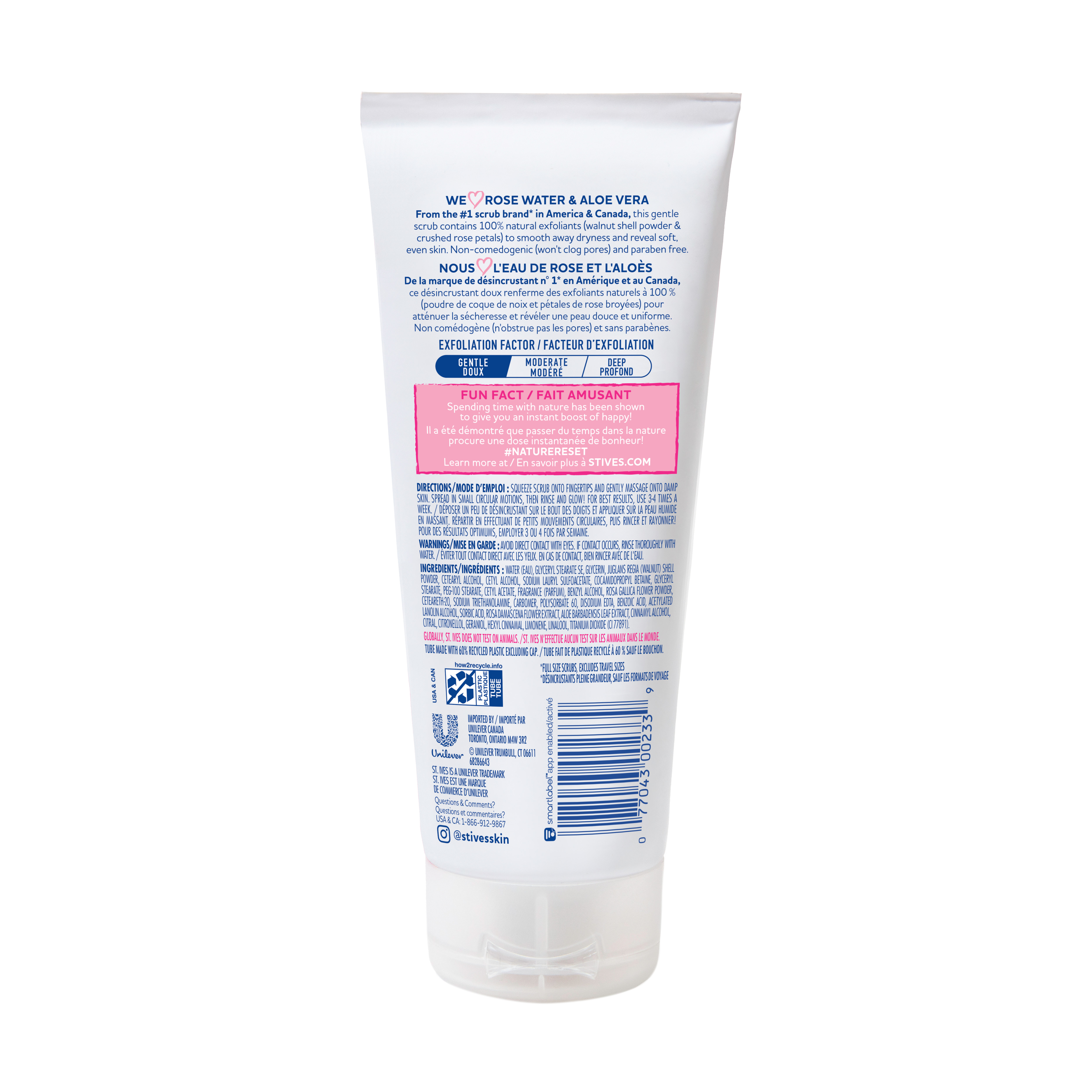 St. Ives Gentle Smoothing Face Scrub Rose Water & Aloe Vera Made with 100% Natural Exfoliants, Paraben Free, Oil-Free, Dermatologist Tested Our Gentlest Scrub Yet 6 oz - image 4 of 5