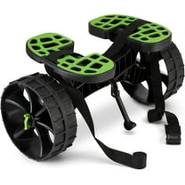Kayak Cart, Puncture-Free Wheels Assembles and Disassembles Within Seconds – Easy to Store – No Tools Required – All-Terrain Durable Kayak and Canoe Cart with Adjustable Straps (Green - Black)