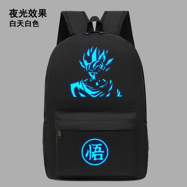 Mochila escolar luminosa de Dragon Ball Goku para niños, a la moda de nailon morral escolar, impermeable, para viajes al aire libre, regalo