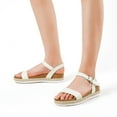 thumbnail image 5 of Dream Pairs Women's Open Toe Ankle Strap Espadrille Casual Flatform Platform Wedge Sandals Sunna White/Pu Size 8, 5 of 6