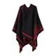 thumbnail image 1 of Minnieouse Poncho grueso de otoño e invierno para mujer, capa portátil para mantener el calor, chal cálido para fiestas, vestirse para viajes diarios Abrigos y chamarras Rojo oscuro Minnieouse AP013379-05, 1 of 6