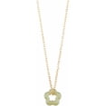 thumbnail image 1 of Collar de jade natural con gema, delicado colgante floral de jade verde, con forma de estrella y flor de donut, con cadena de hierro dorada ajustable de 50 cm., 1 of 6