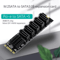 thumbnail image 2 of M.2 NGFF B-Key Sata vers Sata Carte d'Extension 5 Ports 6Gbps, 2 of 6