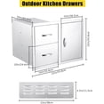 thumbnail image 4 of Qinaqin Stainless Steel Gabinete Puerta y Cajón Combo Left Right Trash 28\, 4 of 6