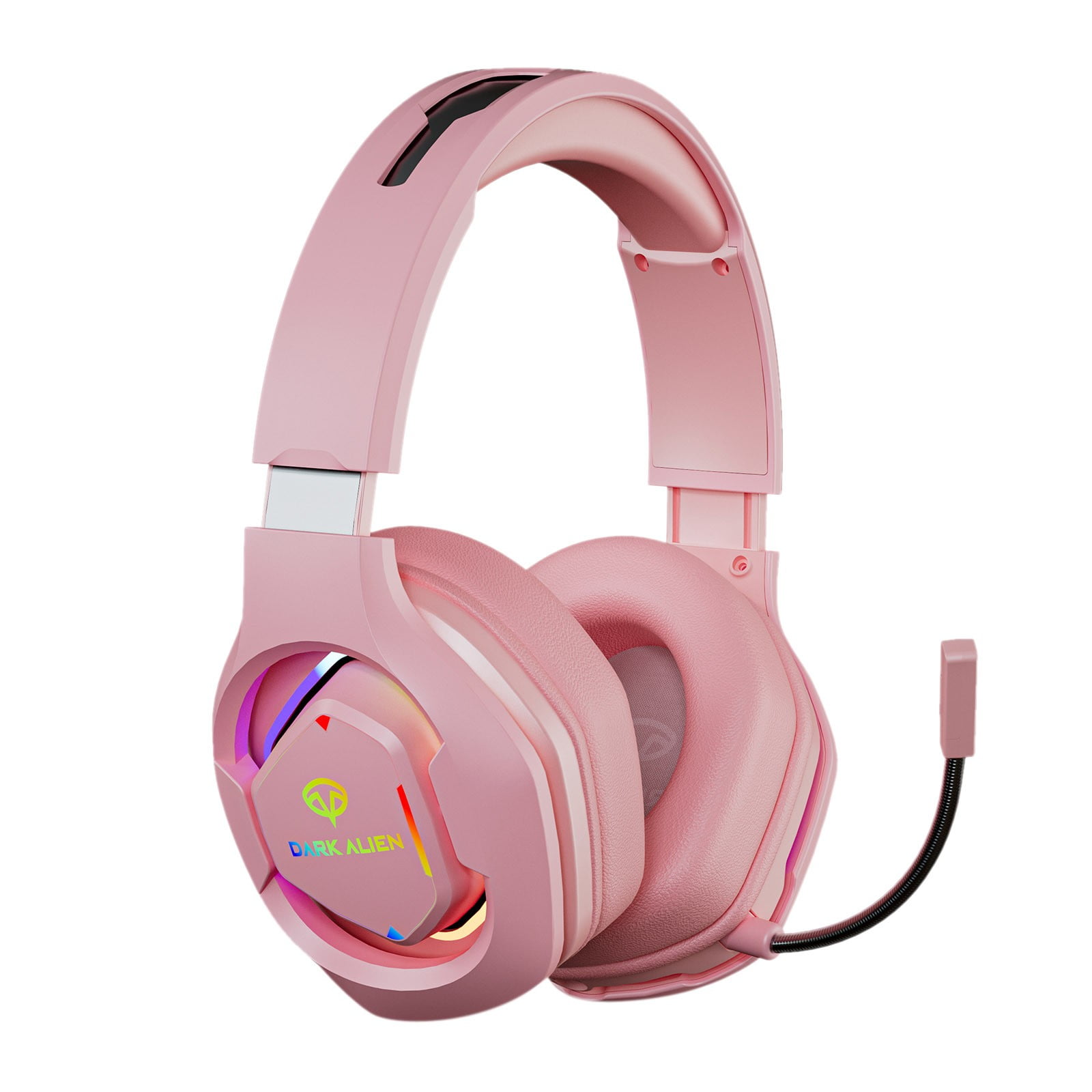 Wireless Headphones, Wireless Over Ear Headphones Gaming Headset Gaming Headphones with Microphone, Headphones for Women(Pink)