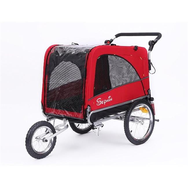 Sepnine 10308Red Bicycle Pet Trailer with Suspensions, Red