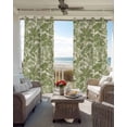 thumbnail image 6 of Green Palm Leaf Blackout Curtains for Bedroom Living Room Darkening Curtains 84 Inch Length 2 Panels Set Watercolor Summer Leaves Window Curtain Insulated Window Treatment Grommet Drapes 52"x84", 6 of 9