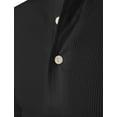 thumbnail image 4 of H2H Mens Casual Henley Long Sleeve Waffle Cotton T-Shirts BLACK US S/ASIA M (CMTTL045), 4 of 6