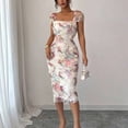 thumbnail image 6 of Aqua Green Womens Floral Mesh Ruched Midi Dress With Square Neckline And Ruffled Cap Sleeves, 6 of 7