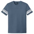 thumbnail image 5 of Yellow Rooster Men's Game T-Shirts with Stripes Printed Sleeves Heathered True Navy/White 2XL, 5 of 6