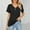 Black Tunic Cotton Casual Shirts for Women, variant on Womens Tunic Cotton Casual Shirts Cap Sleeve Short Sleeve Blouse Buttons Trendy V Neck Summer Tops Vacation Loose Fit Flowy Casual Shirts Spring Cute Solid Color Basic Tees Black 4