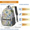 thumbnail image 3 of 17 Inch Lightweight Backpack,PVC Waterproof Oxford Fabric, Ergonomically Designed, with Large Capacity, Floral Flowers Print, 3 of 5