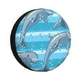 thumbnail image 1 of Fotbe Dolphin Funda de Llanta de Repuesto con Estampado, Engrosada, Ajuste Universal para Jeep, Remolque, RV, SUV, Camión-14 inch, 1 of 6