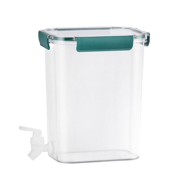 Matsuzay Agua fría Bebida Fruta Tetera Nevera Botella Jarra Cerradura Tapa Bebida Dispensador Tanque 4.5L Gran capacidad Fiesta Limonada Teteras Verde 4.5L