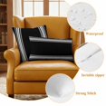 thumbnail image 4 of Black Striped Outdoor Pillow Covers, Waterproof Decorative Throw Pillowcases Set of 2, Farmhouse Black White Stripes Couch Cushion Cases with Zipper for Outside Patio Garden Sofa 18"x18", 4 of 9