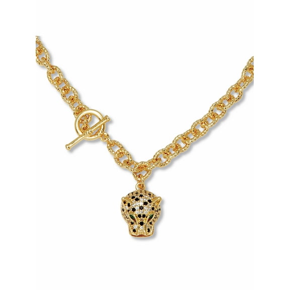 PalmBeach Jewelry Marquise Cut Green Crystal Goldtone Link Necklace, 19 inches