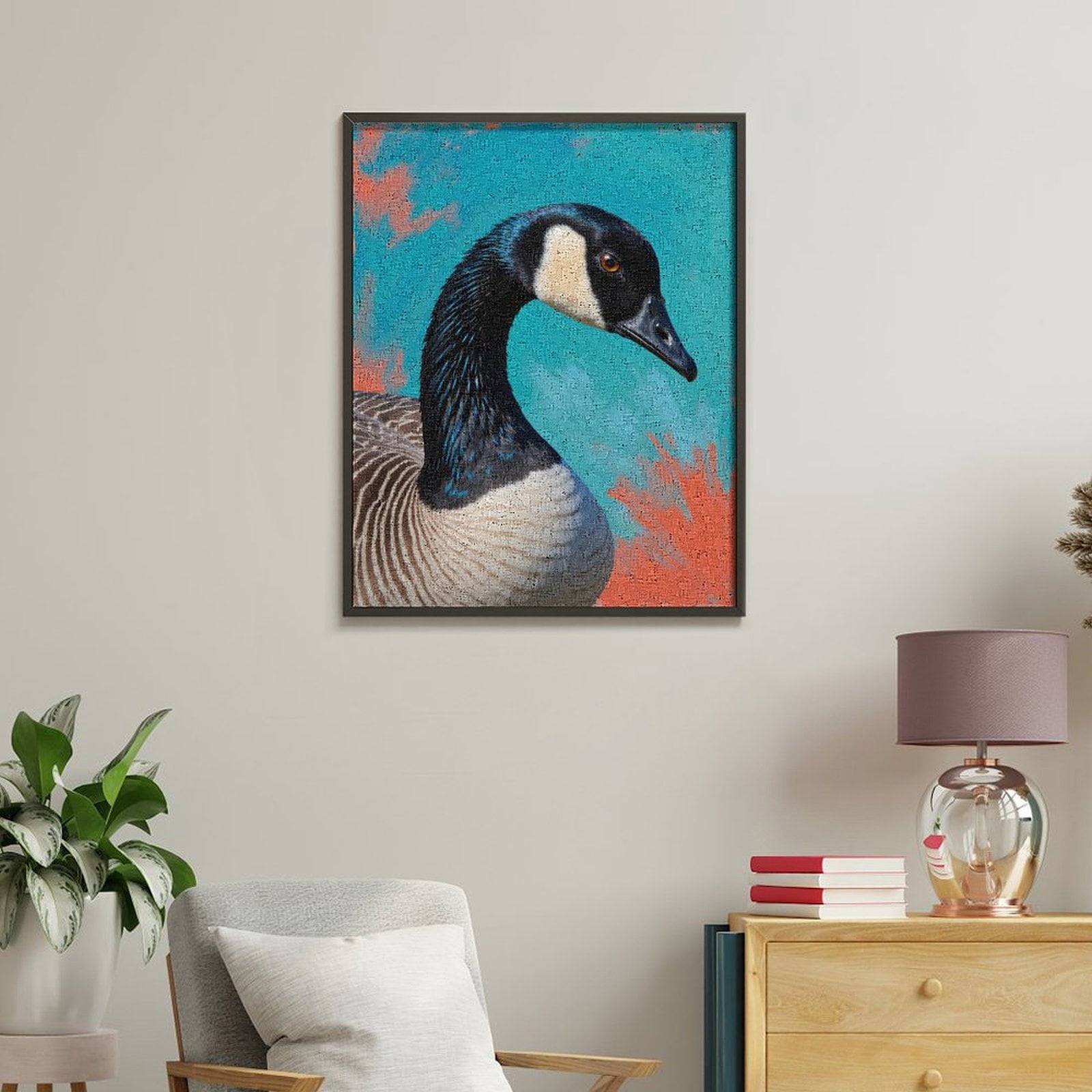 Paint by Numbers Kit for Adults, Colorful Goose Portrait Art Paint by Numbers, Easy Paint by Numbers Kit for Adults Beginner, DIY Adult Paint by Number Kits on Canvas, Home Decor