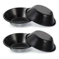 IMIKEYA 4Pcs Carbon Steel Baking Molds Non Stick Round Pie Pans for Home Kitchen and Restaurant Use Black