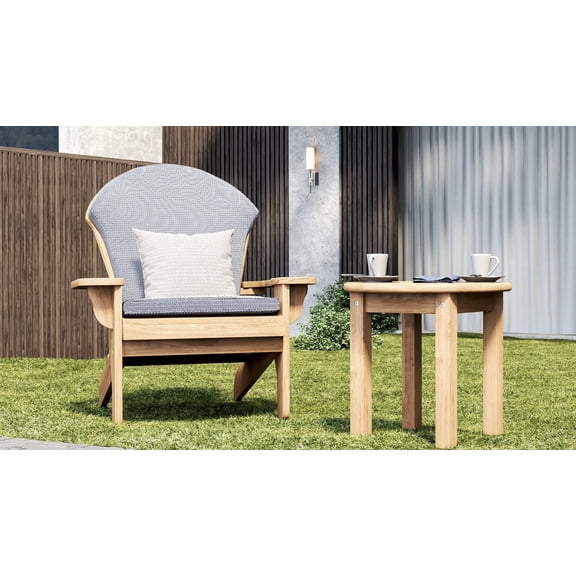 Paca Teak Adirondack Chair without Cushions and Pillow