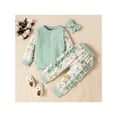 thumbnail image 2 of Seyurigaoka Infant Baby Girls Suit, Long Sleeve Floral Tops+Ruffled Pants+Headband, 2 of 8