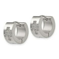 thumbnail image 2 of Chisel Stainless Steel Polished with CZ Cross 7mm Hinged Hoop Earrings, 2 of 3