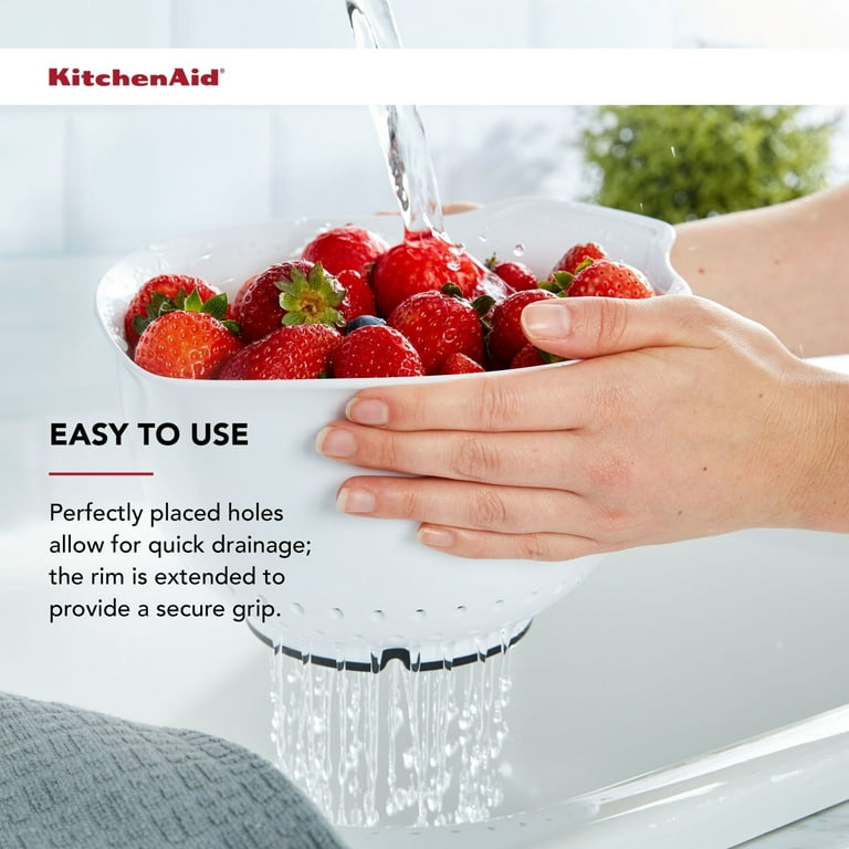 KitchenAid Universal Plastic & Silicone Colander - White - 5 qt
