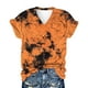 thumbnail image 3 of Blusa holgada de manga corta con estampado de colores agrietados y cuello en V para mujer Pompotops  hkajfhjk472856, 3 of 4