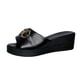 thumbnail image 1 of Vestidos de Tamaño Mayor de las Mujeres Estilo Versátil Casual Tacón de Cuña Primavera/Verano Sandalias Ligeras de Moda Zapatos Negros de las Mujeres, 1 of 9