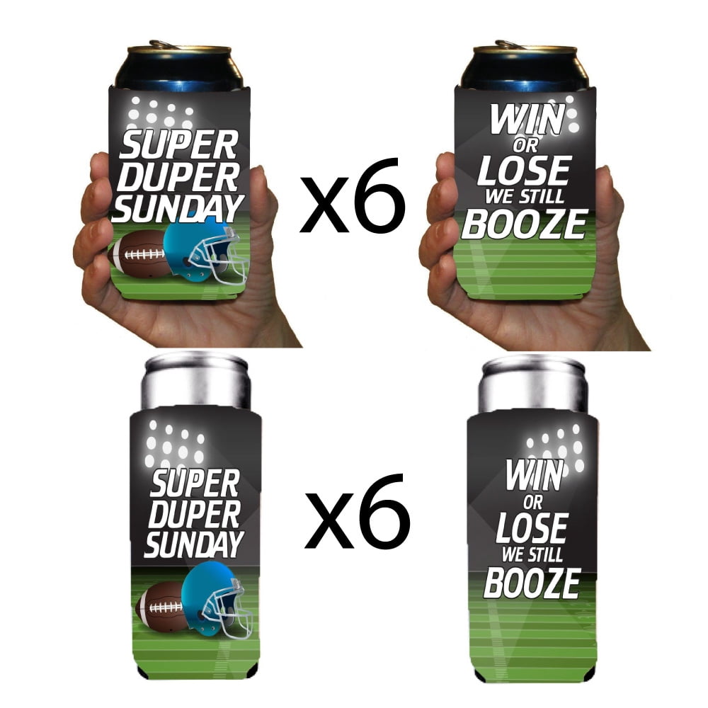 Super Duper Sunday Football Standard & Slim Can Cooler Set (12 in Total)
