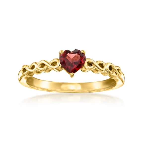 Ross-Simons 0.50 Carat Garnet Heart Ring in 18kt Gold Over Sterling, Women's, Adult