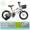 thumbnail image 6 of 14 16 Inch Kids Bike, Children Bikes for Boys Girls Age 3-7 Years with Training Wheels, Handbrake, Basket, Kids Bicycle Cyan/Red, 6 of 8
