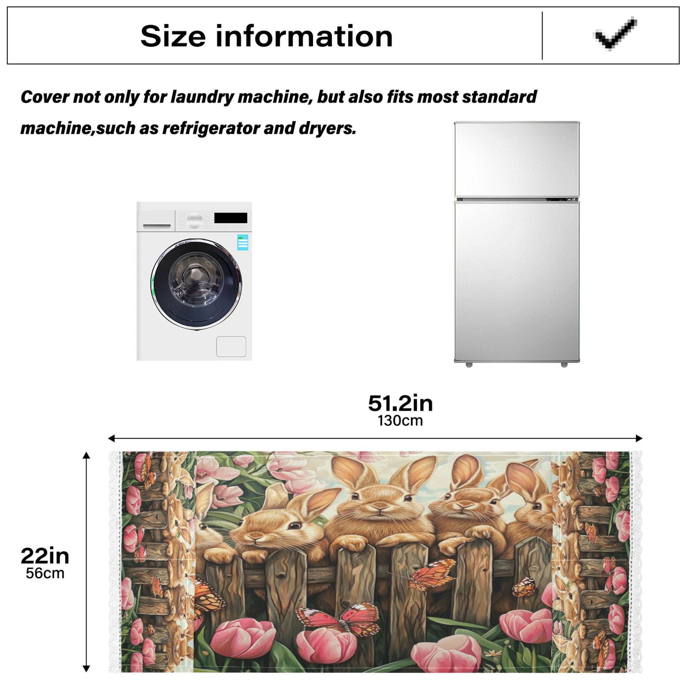 DEIARA Cute Brown Bunny Washing Machine Cloth Dryer Refrigerator Top Cover Protective Non-Slip Mat For Kitchen Laundry