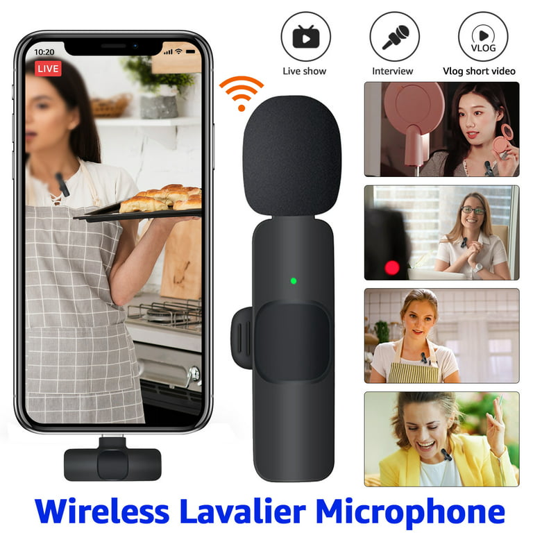 Wireless Lavalier Microphone, TSV 2.4GHz Wireless Lapel Clip-on Mic  Plug-Play for TikTok  Facebook Live Stream Vlog Video Recording,  USB-C Andriod Phones/Tablet, No Need App/Bluetooth/Auto Sync 