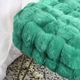 thumbnail image 6 of Home Soft Things Fox Faux Fur Pouf Stool Ottoman - Blue Turquoise - 17x17x17", 6 of 7