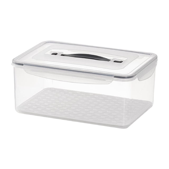 Organizador de refrigerador Caja de frutas y verduras con escurridor Caja de conservación transparente Caja de frutas sellada versátil para litros