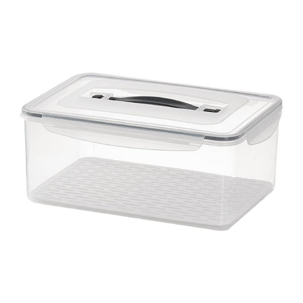 Organizador de refrigerador Caja de frutas y verduras con escurridor Caja de conservación transparente Caja de frutas sellada versátil para litros