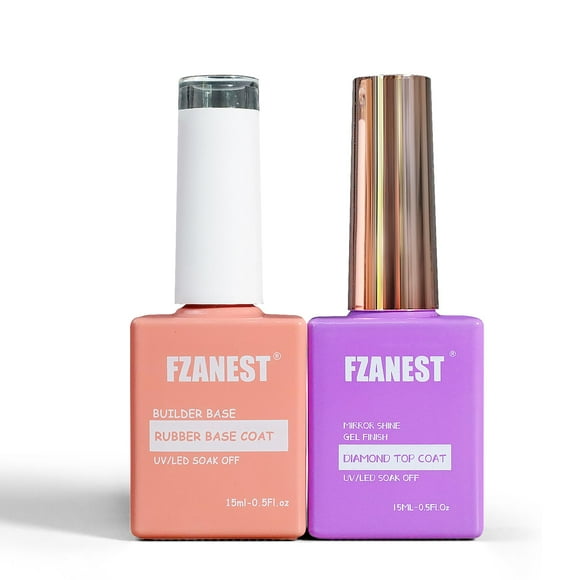 Set de gel para uñas FZANEST, gel con base de goma transparente y capa superior de diamante