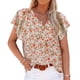 thumbnail image 2 of Blusas con estampado floral para mujer,Blusas de mujer Casual Boho Blusas de mujer Blusas de mujer Manga corta Uso conveniente, 2 of 4