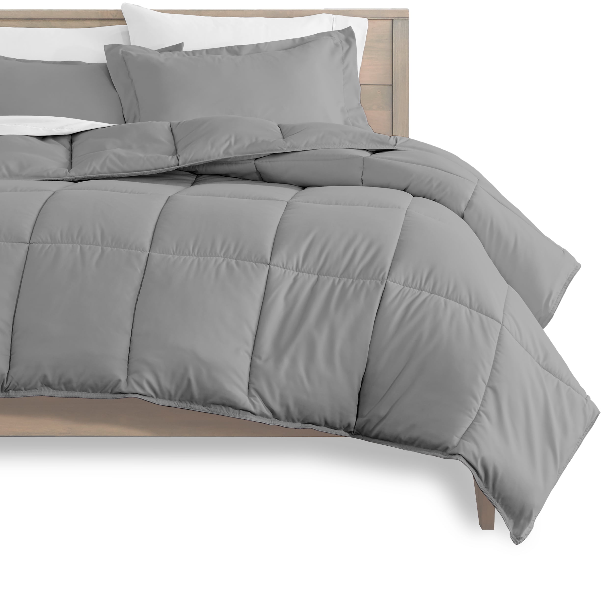Bare Home 7Piece BedInABag Full Set Light Grey, Sheet