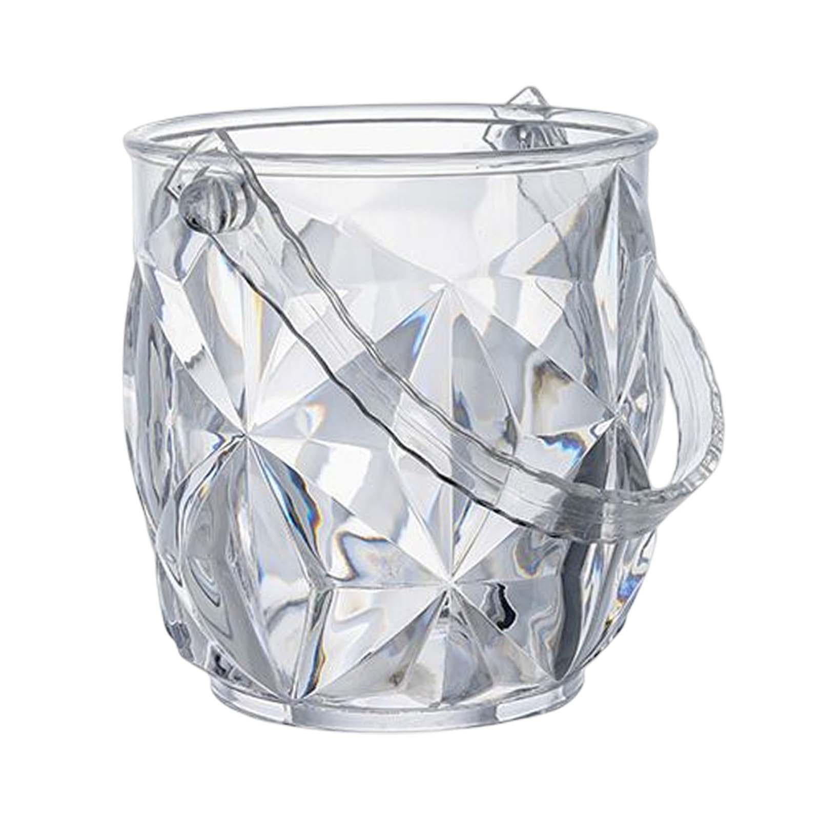 Clear Ice Bucket Beverage Chilling Tub with Handle Transparent Bucket Ice  Tub for Home Chilling Beer Freezer Cocktail Bar Party Style A