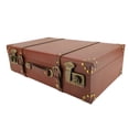thumbnail image 1 of Vintage Leather Suitcase, Photography Props Exquisite Unique Mini Leather Suitcase with Shoulder Strap for Overnight, 1 of 7