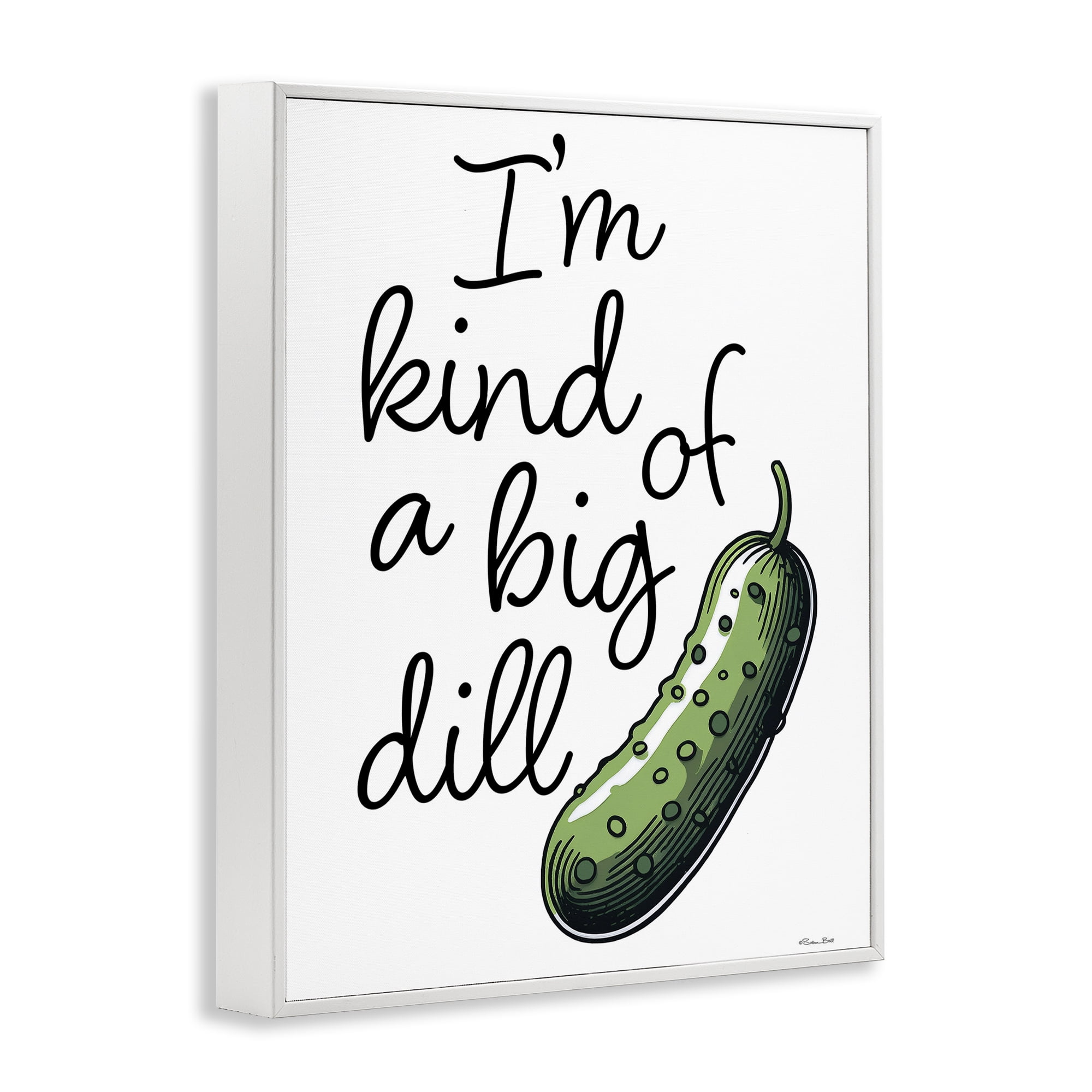 Stupell Industries Kind Of A Big Dill Pickle White Framed Giclee Art, design by Susan Ball