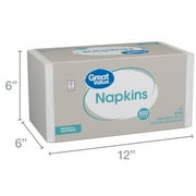 (4 pack) Great Value White Disposable Paper Napkins, 12 in x 12 in, 500 Count