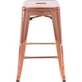 thumbnail image 6 of Rose Gold Metal Barstools Set of 4, 24" High Bar Stools Backless, Indoor-Outdoor Counter Height Stools with Square Seat, 6 of 8